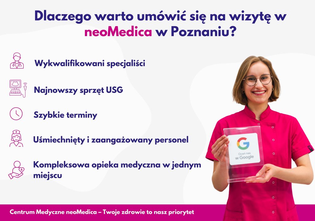 Rejestratorka medyczna trzymająca tabicę z logo google.