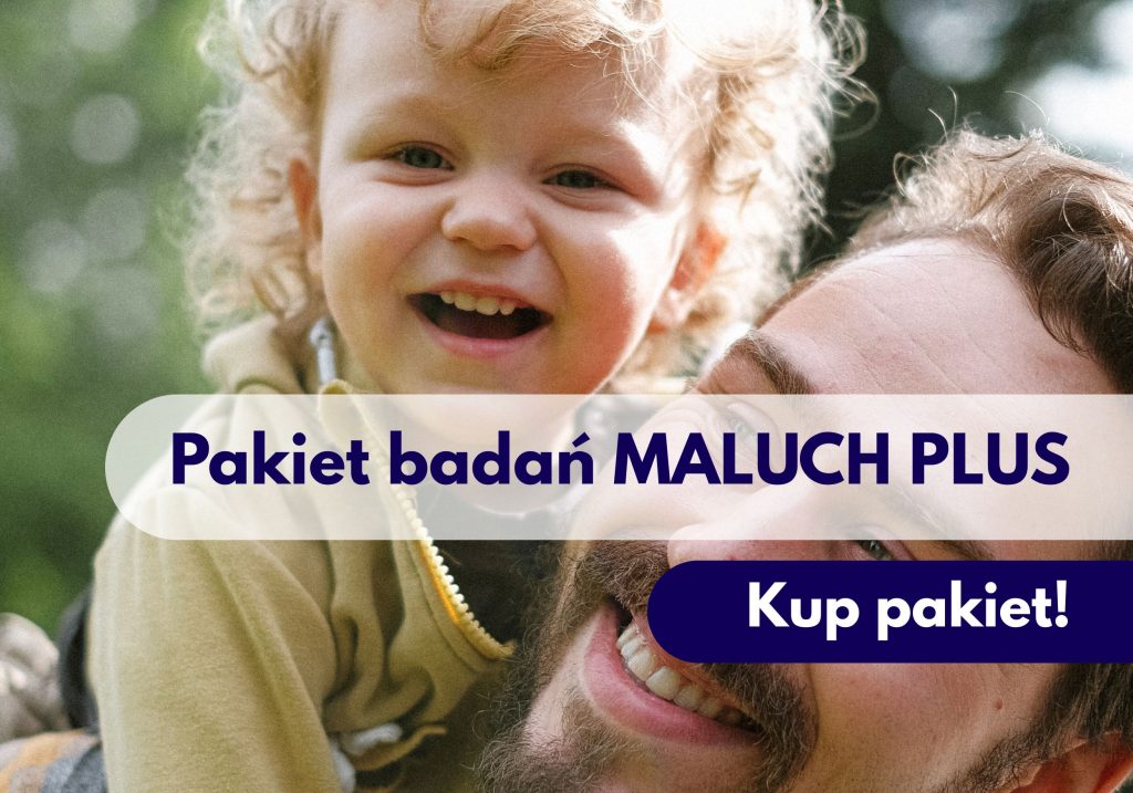 Uśmiechnięte dziecko na plecach taty -ilustracja dotycząca pakietu badań MALUCH PLUS w Centrum Medycznym neoMedica w Poznaniu.
