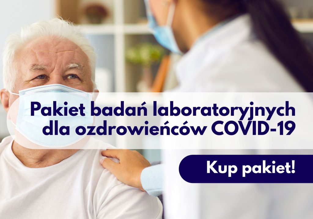 Starszy mężczyzna w maseczce rozmawiający z lekarzem – ilustracja dotycząca pakietu badań dla ozdrowieńców COVID-19 w Centrum Medycznym neoMedica w Poznaniu.