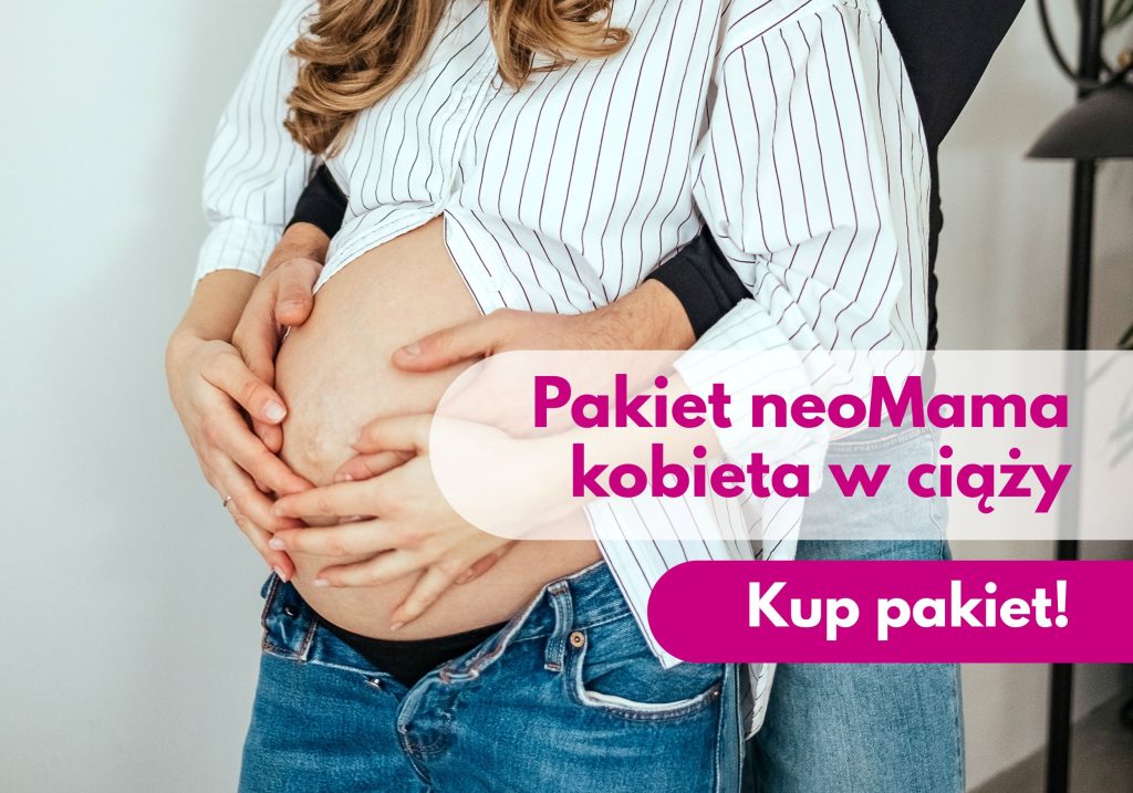 Para trzymająca brzuch kobiety w ciąży – ilustracja dotycząca badań prenatalnych dostępnych w Centrum Medycznym neoMedica w Poznaniu.